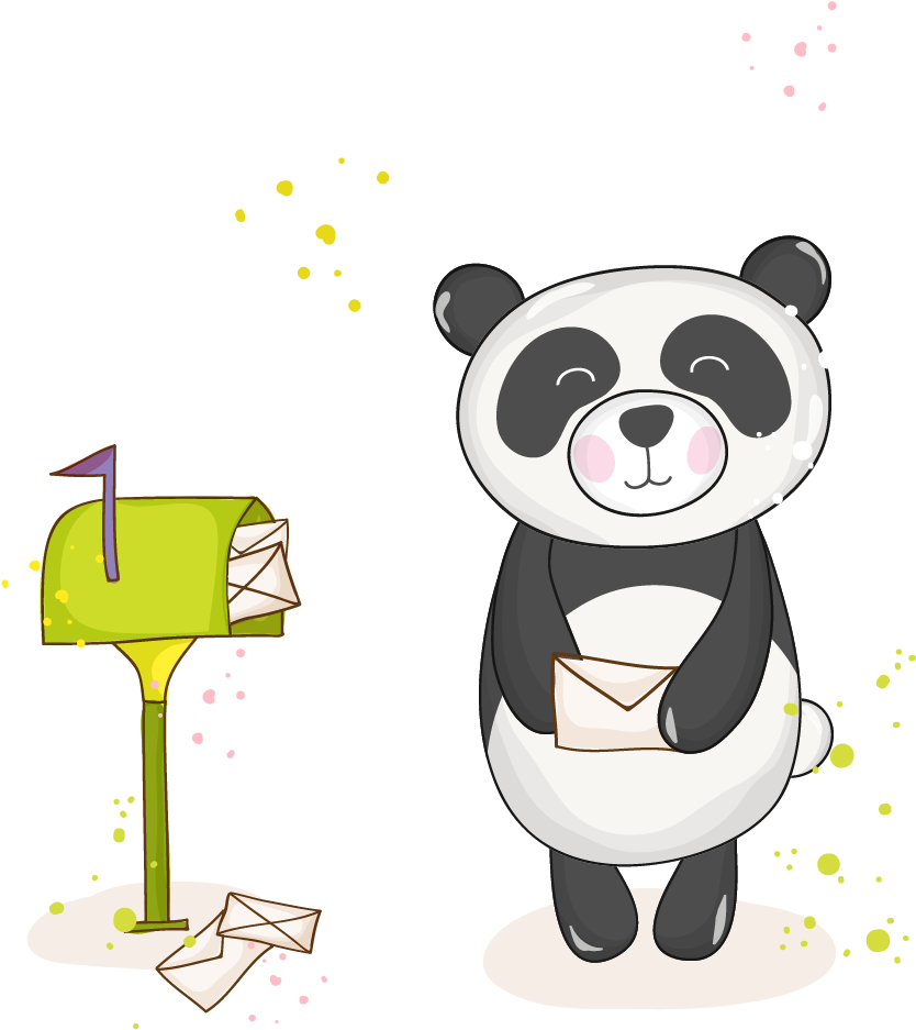 Giant Panda Bear Baby Shower Illustration - Giant Panda Bear Baby Shower Illustration (945x945)