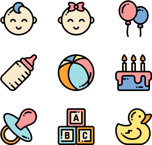 Baby Shower - Baby Icons Png (600x564)