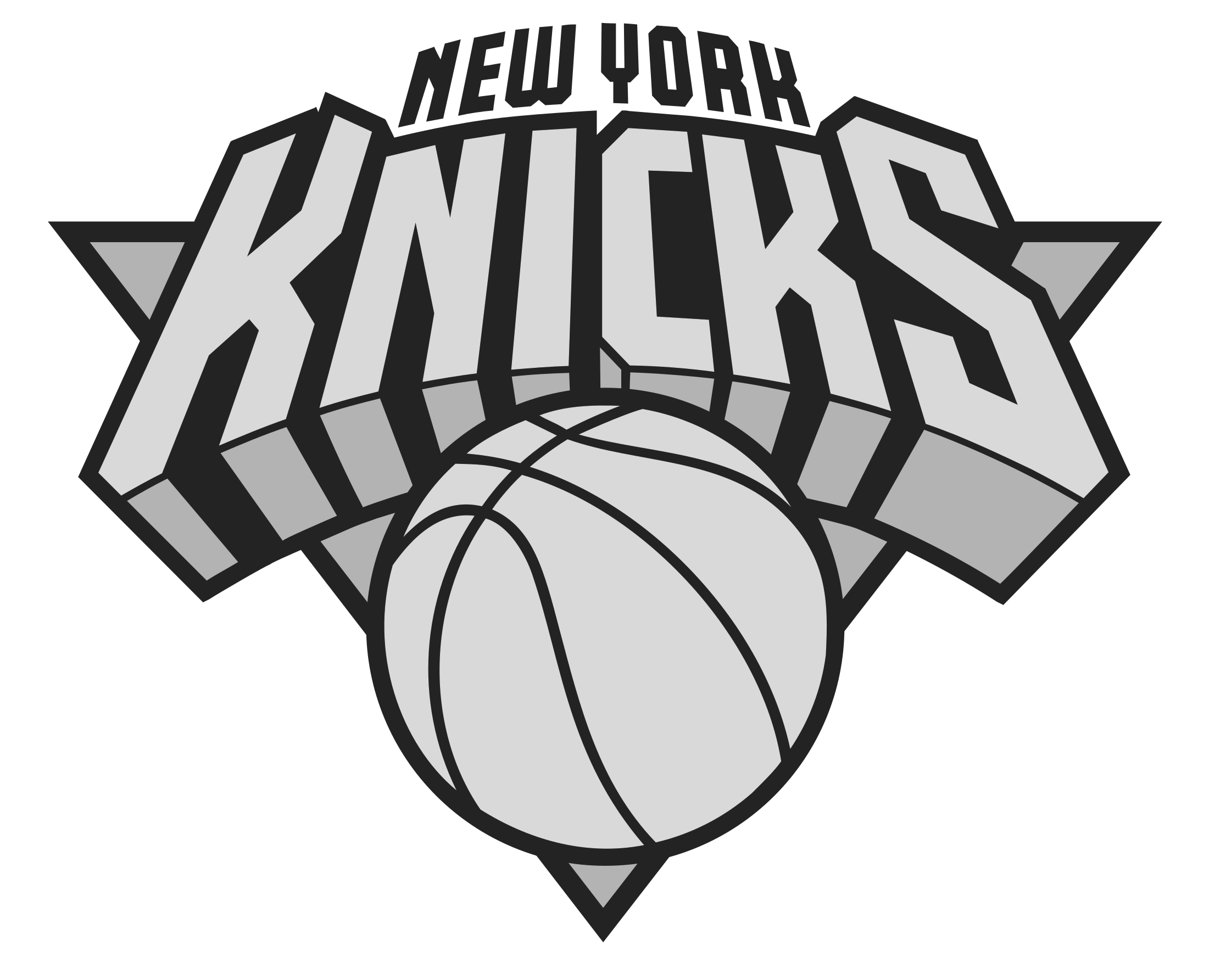 New York Knicks Logo Black And White - Knicks New York Logo (2400x2000)