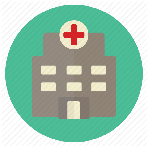 Medical Office Building Icon - Hospital Building Icon Flat (512x508)