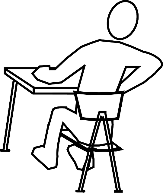 Desk Back Pain Sitting - Draw A Person Sitting (540x640)