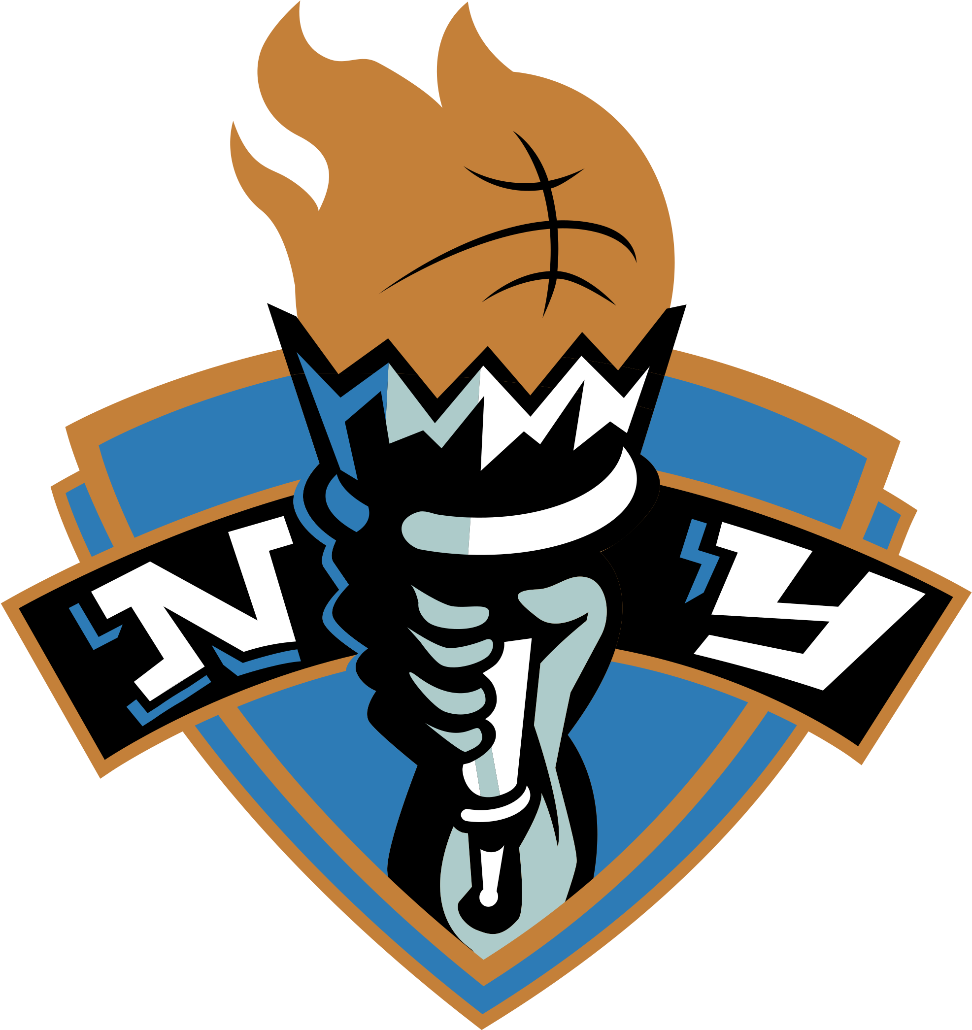 New York Liberty Logo Logo Black And White - New York Liberty (2400x2400)