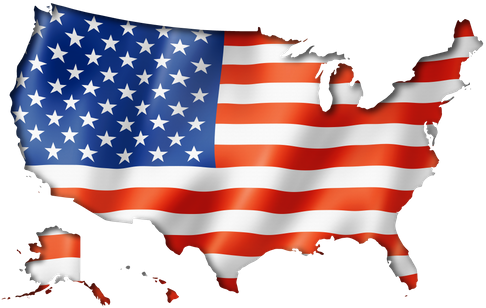 United States Flag Map - Map Of Usa In Flag (550x380)