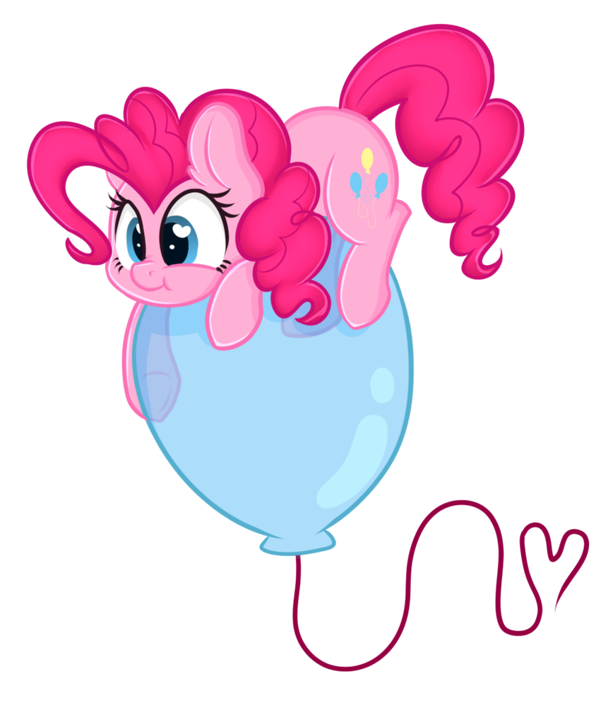 Shyshyoctavia, Balloon, Balloon Sitting, Cute, Heart, - Pinkie Pie With Balloons (869x1024)