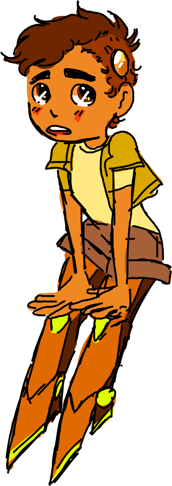 She Woke Up Slowly, Sitting - Cartoon (1280x1829)