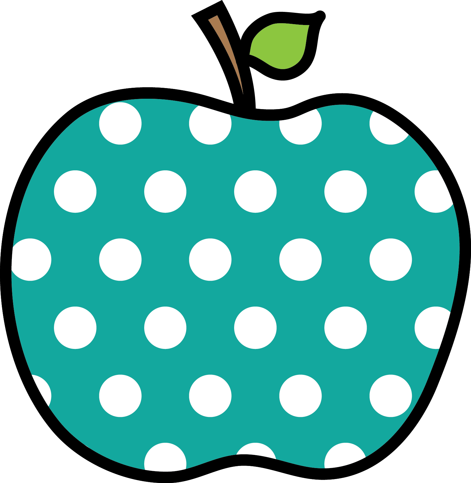 Que Te Como*✿* - Polka Dot Apple Clipart (1545x1585)