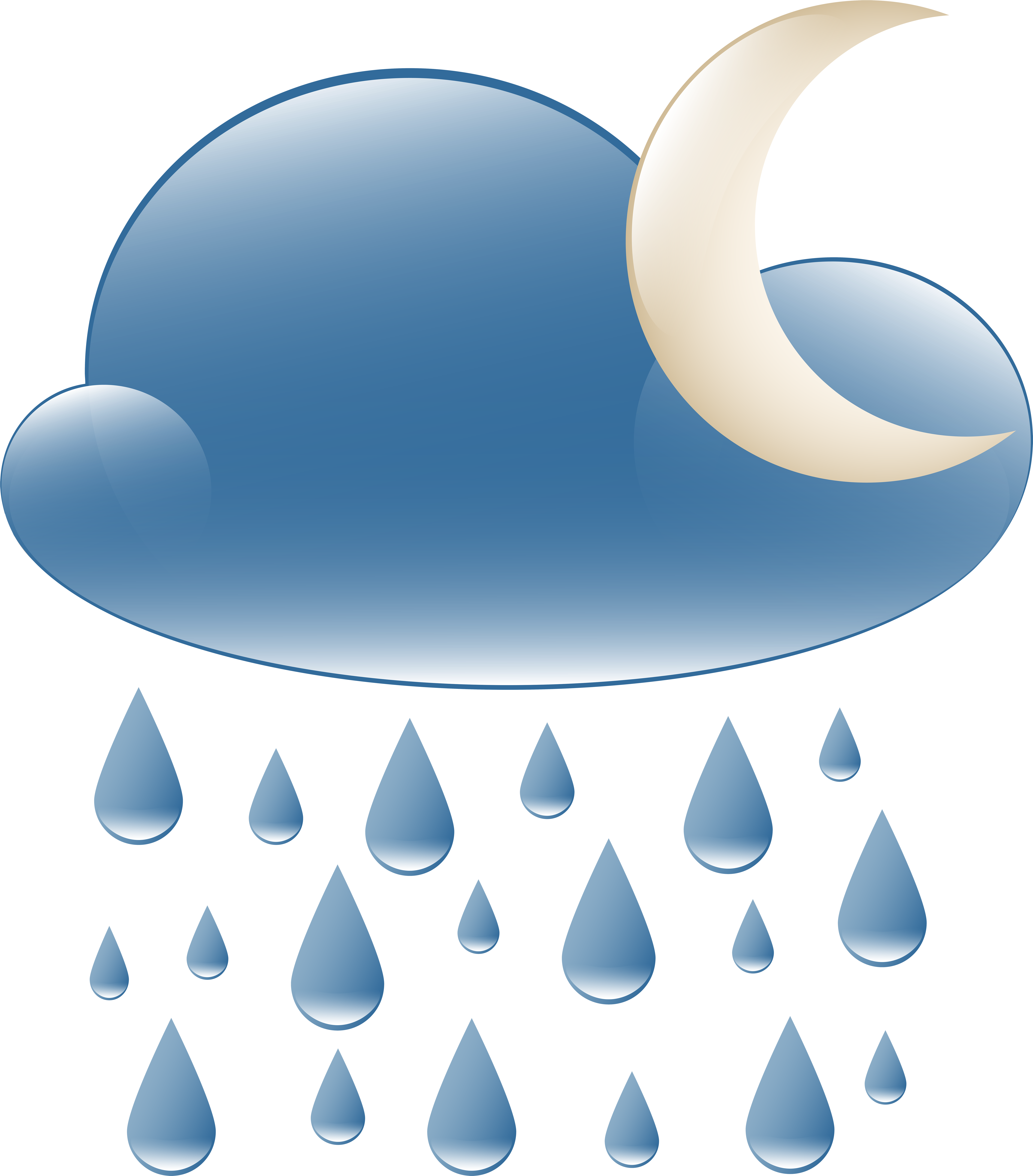 Rainy Night Weather Icon Png Clip Art - Rainy Night Weather Icon Png Clip Art (7026x8000)