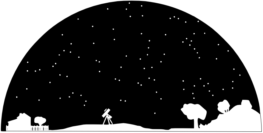Stars In The Sky Clipart - Universe Clipart Black And White (864x437)