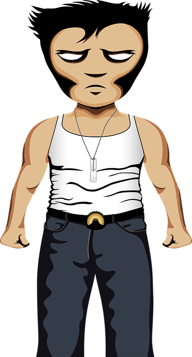 Muscle Man Cartoon Character 17, Buy Clip Art - Person (404x750)