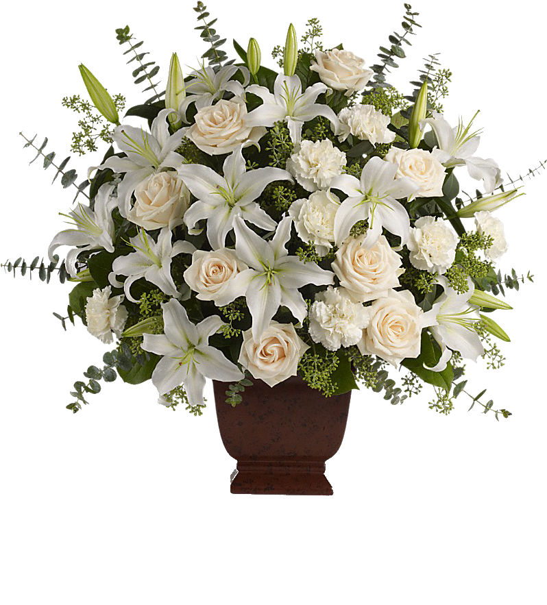 Flores Encontradas En La Web - White Lilies And Roses Arrangement (800x1000)