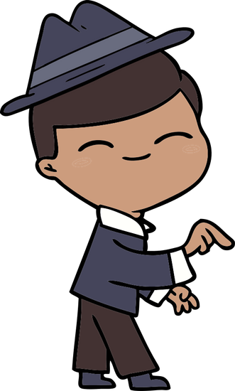 Cartoon Smiling Boy Pointing - Dibujos De Hombres Llorando (331x550)