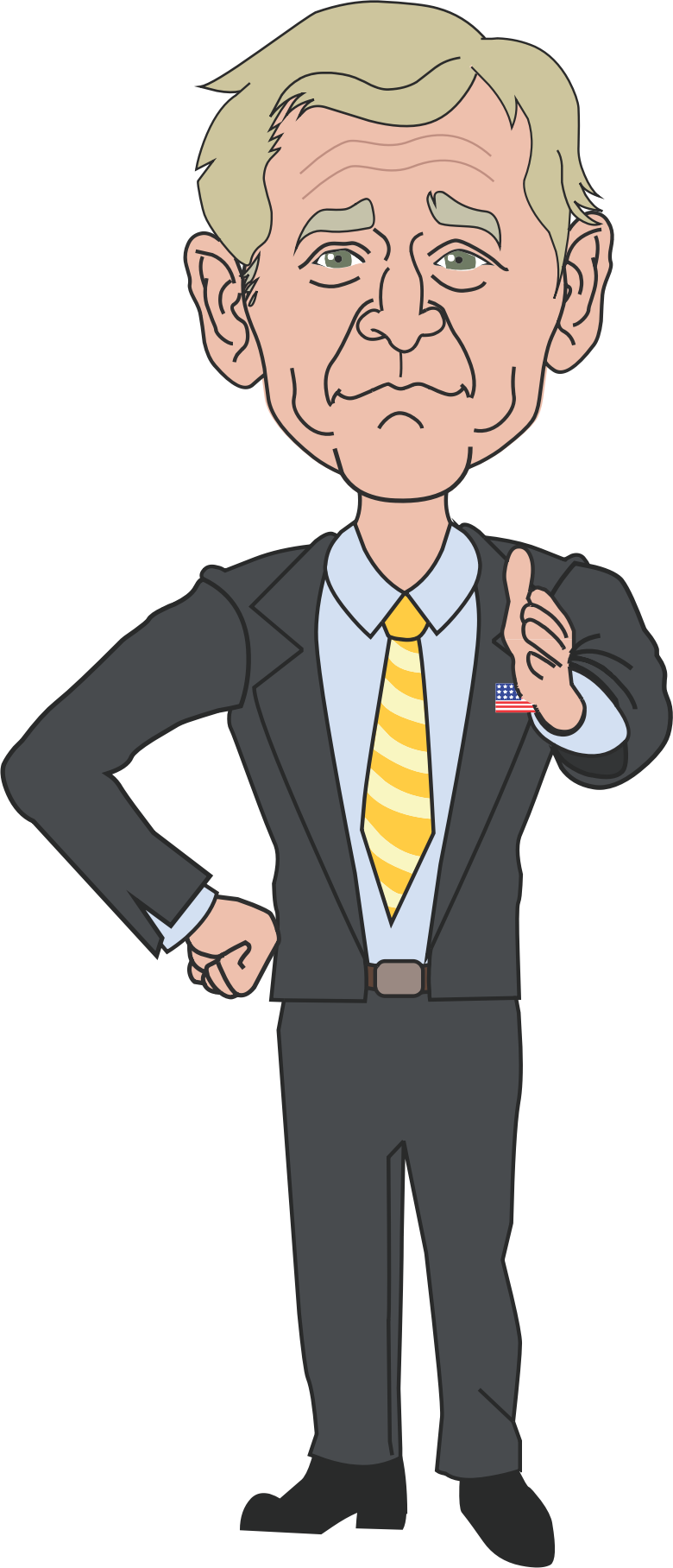 George Bush Clip Art - President George W Bush Greeting Cards (780x1816)