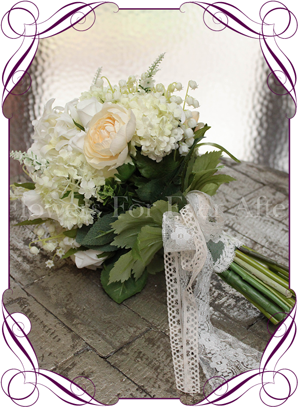 Pretty Feminine Bridal Bouquet Featuring Lily Of The - Melbourne (608x822)