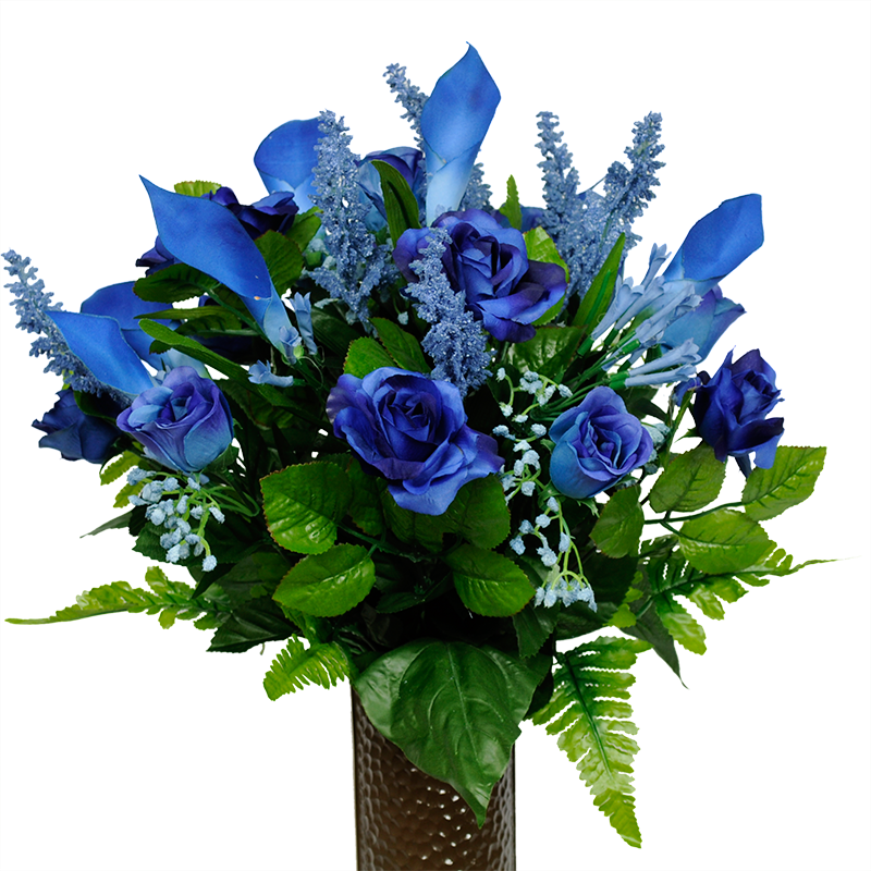Blue Roses - Flower Arrangement For Cemetery Vase (800x800)