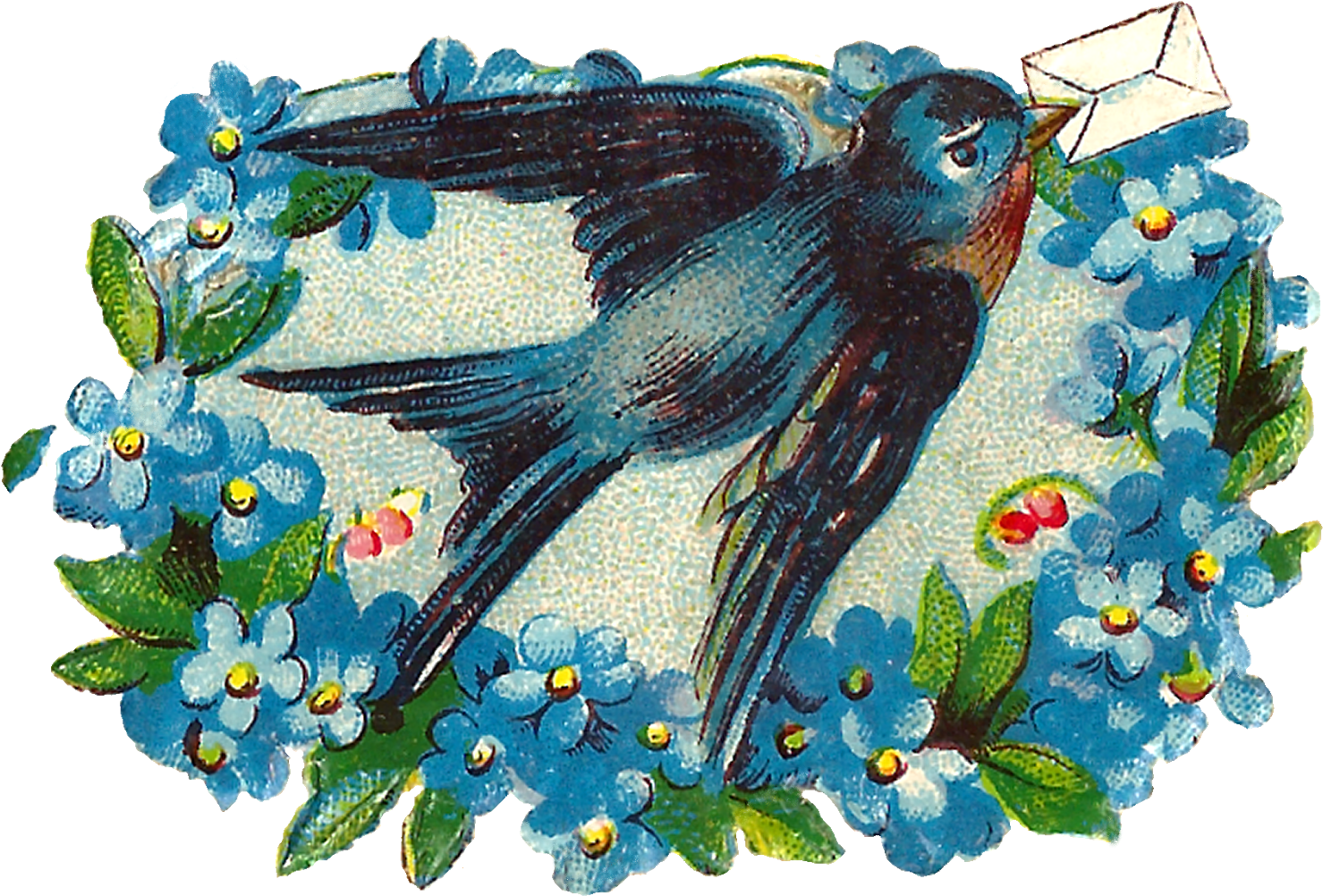 The Second Digital Bird Image Has A Frame Of Pink Roses - Romance (1600x1133)