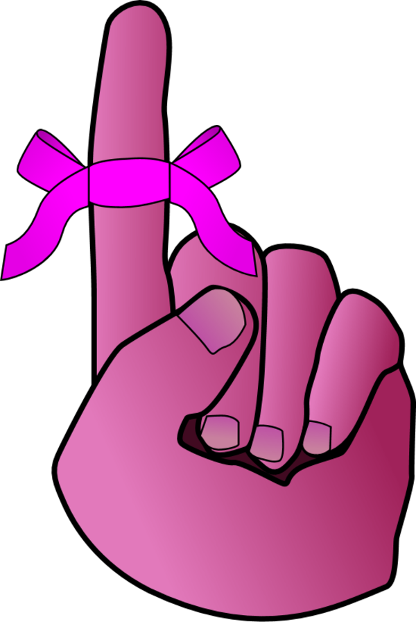 Finger Tied With A Bow Tie - Reminder Clip Art (600x896)