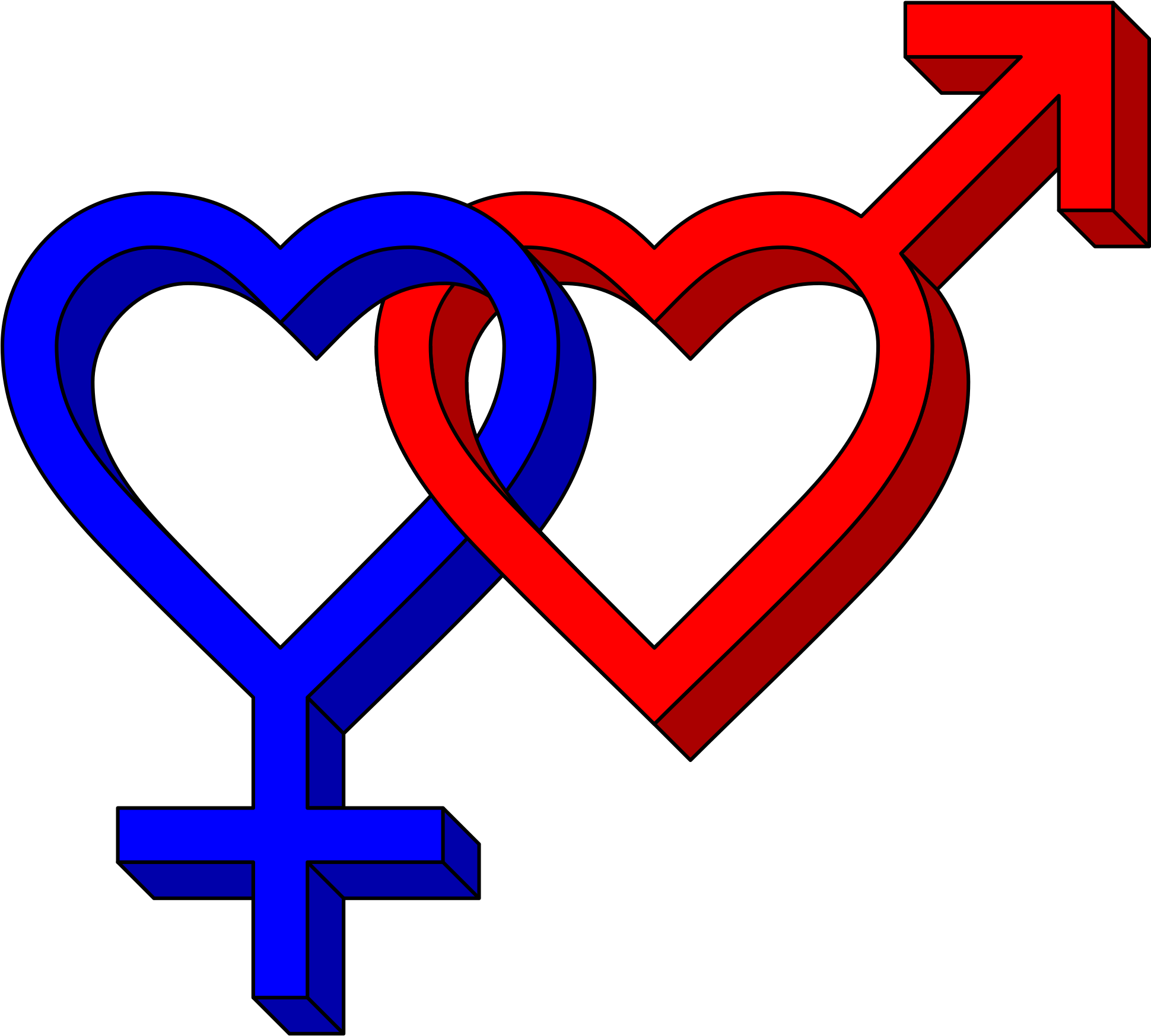 Open - Blue And Red Hearts (2000x1791)