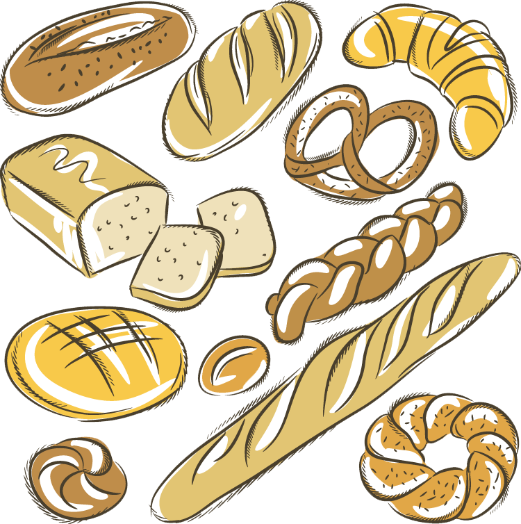 Bakery Baguette Croissant Rye Bread Drawing - Bakery Baguette Croissant Rye Bread Drawing (750x754)