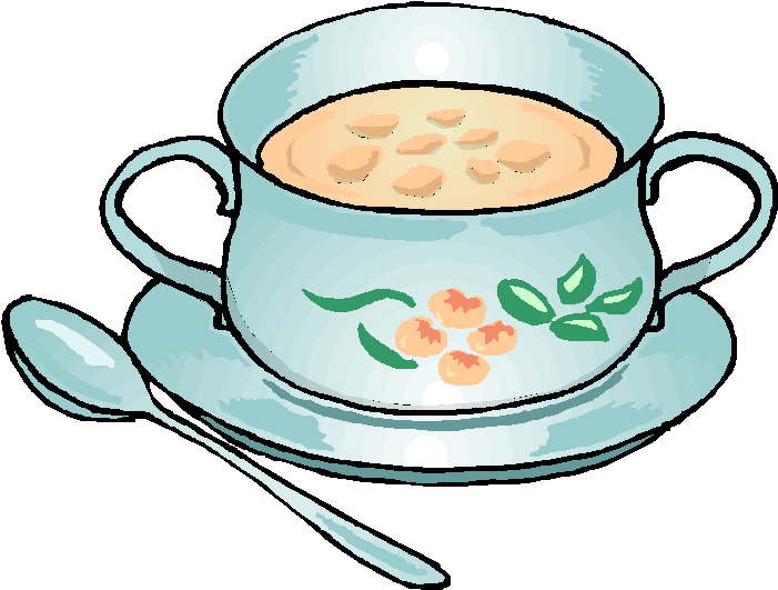 Pinto Beans - Soup And Bread Clip Art (708x534)