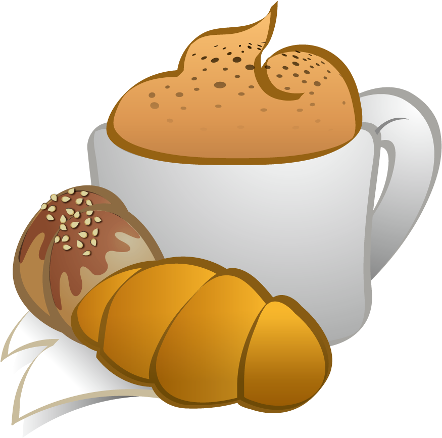 Coffee Croissant Breakfast Clip Art - Coffee Croissant Breakfast Clip Art (900x900)