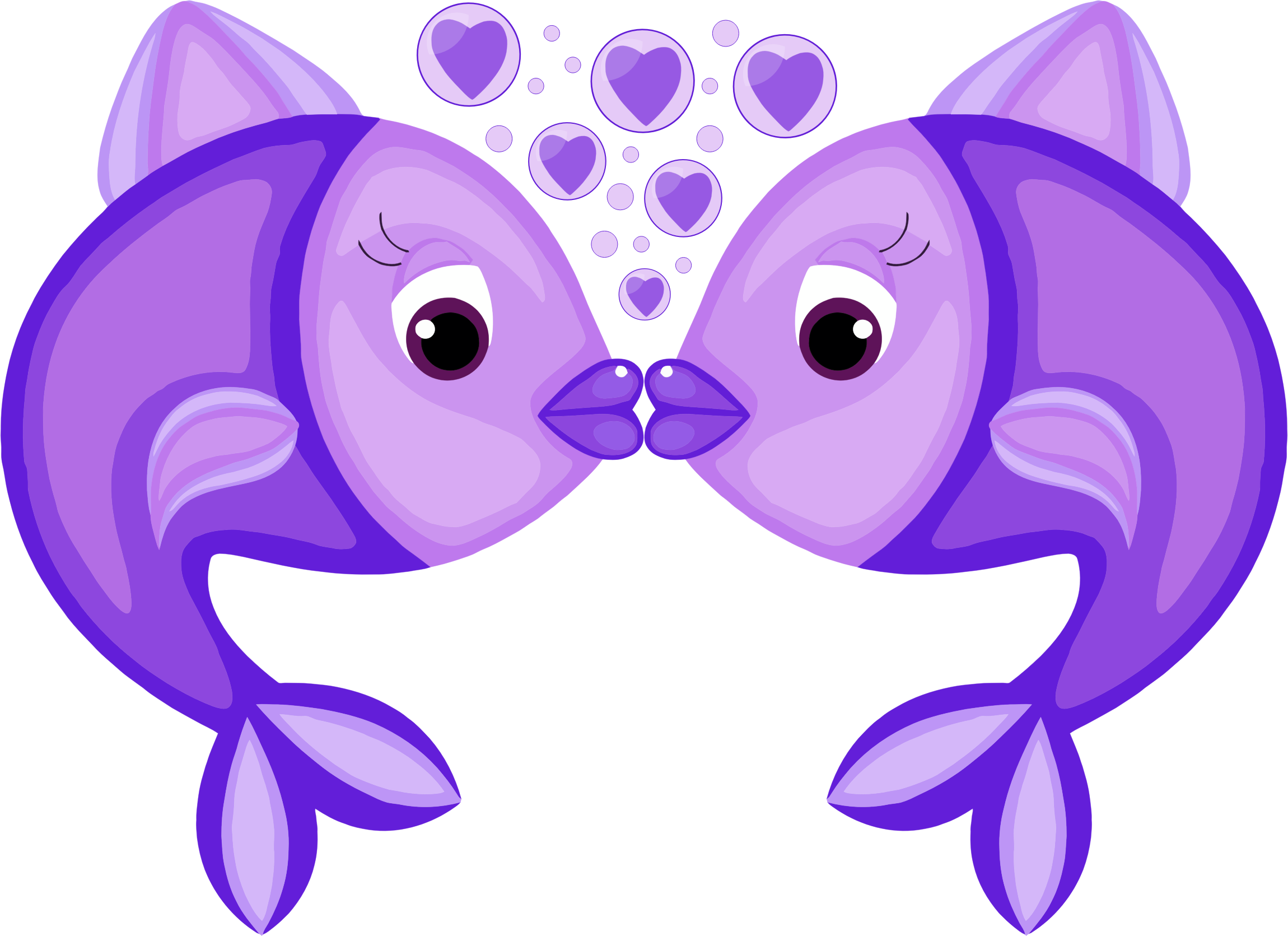 Related Love Fish Clipart - Fish In Love Clipart (2300x1671)