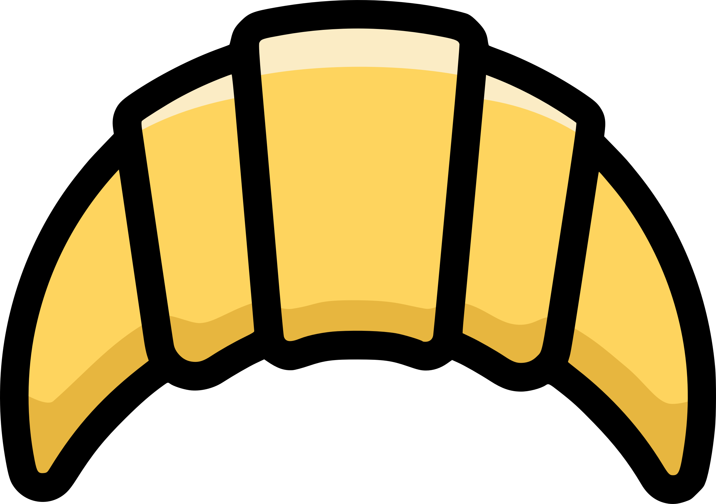 Big Image - Croissant Clip Art (2400x1688)