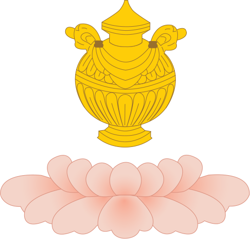 Red Lotus With Vase Of Immortality - Illustration (506x483)