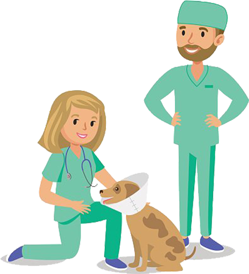 Paws And Claws - Vet Cartoon Png (551x551)