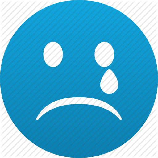 Sad Smiley Face - Sad Face Emoticon Blue (512x512)