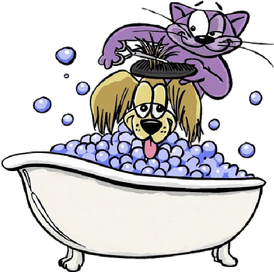 Dog And Cat Grooming Clipart (400x400)