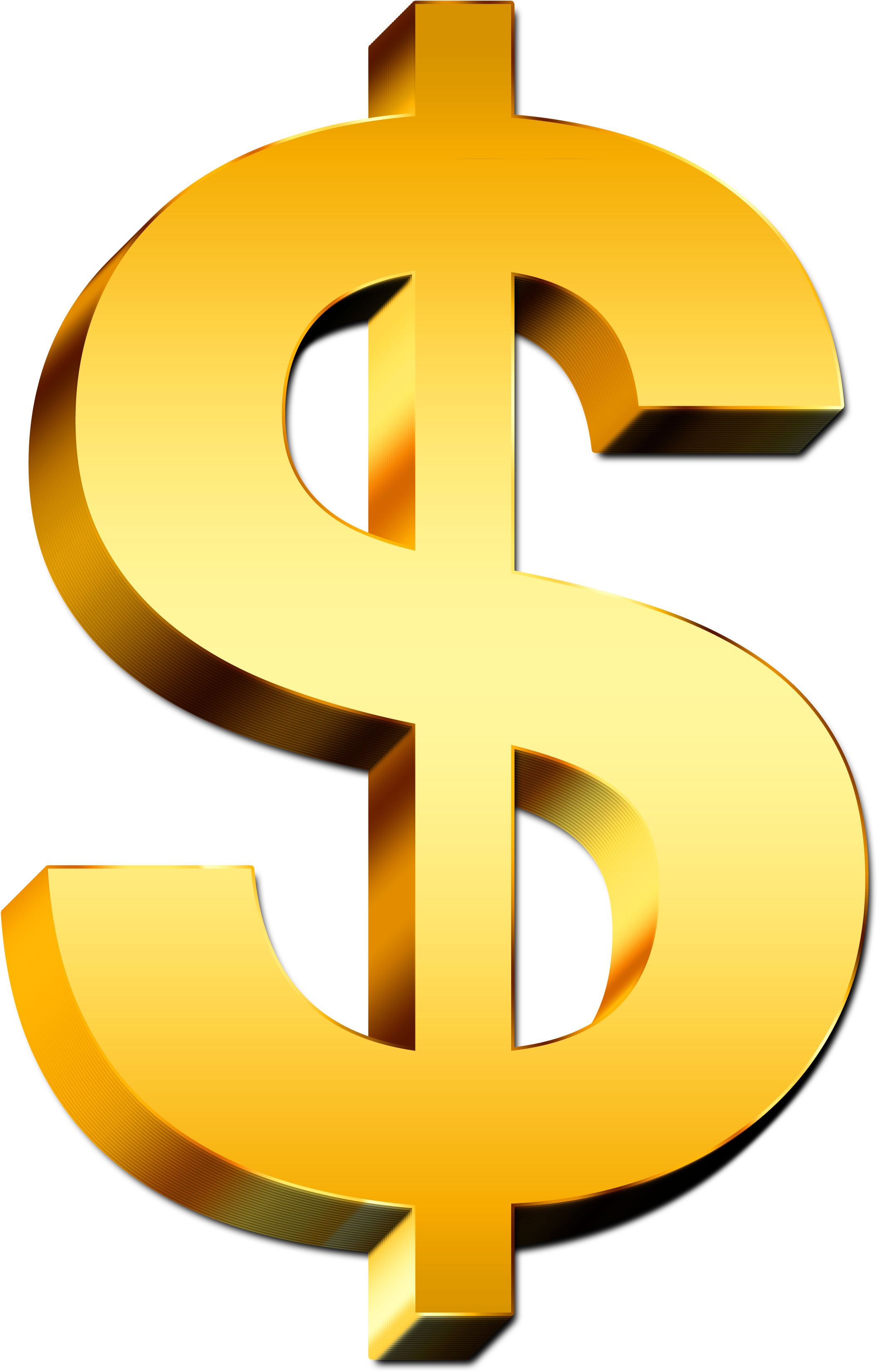 Image - Gold Dollar Sign Png (2435x3472)