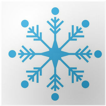 Poster Design Délicat De Flocon De Neige Bleu Numérique - Inverno Desenho (400x400)