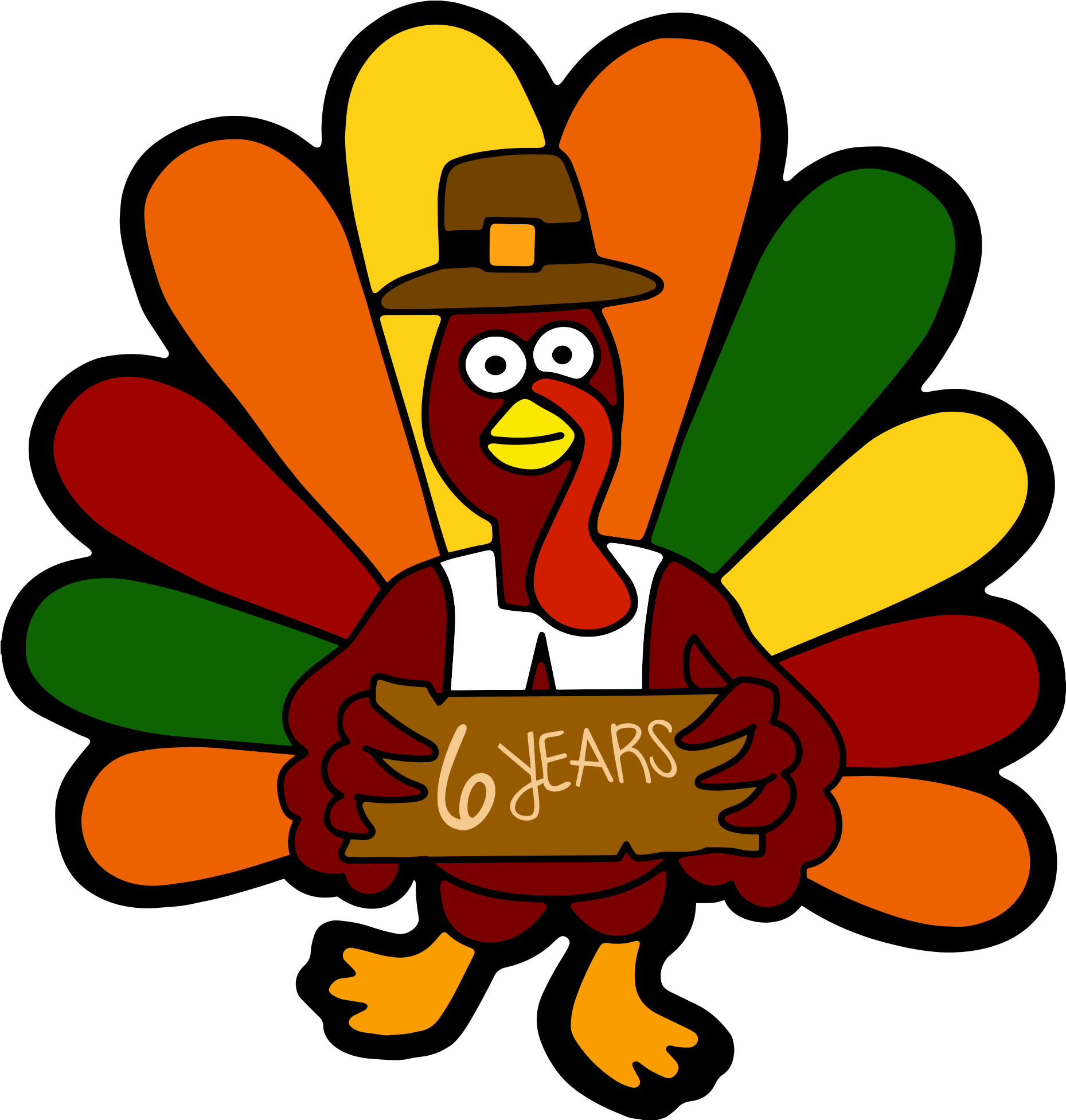 The 6th Annual Kent Turkey Challenge Logo - Thank You Card Turkey (2429x2159)