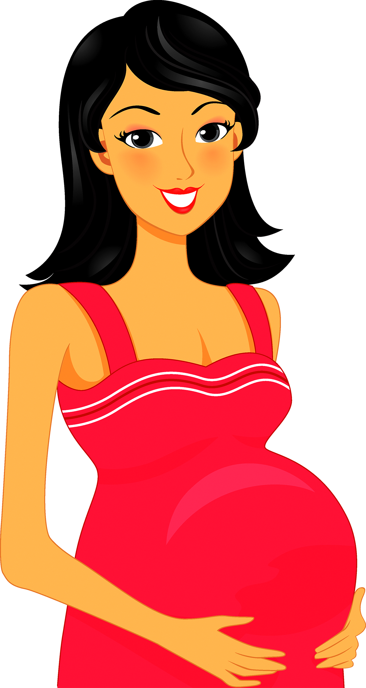 Pregnancy Mother Cartoon Clip Art - Pregnant Woman Cartoon (1200x2252)