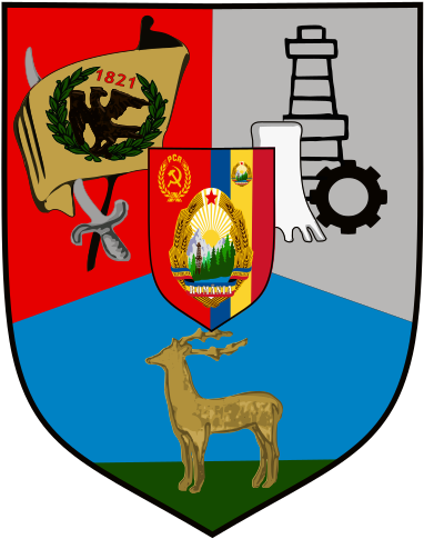 Coat Of Arms Of Gorj County During The Communist Period - Emblem (400x500)