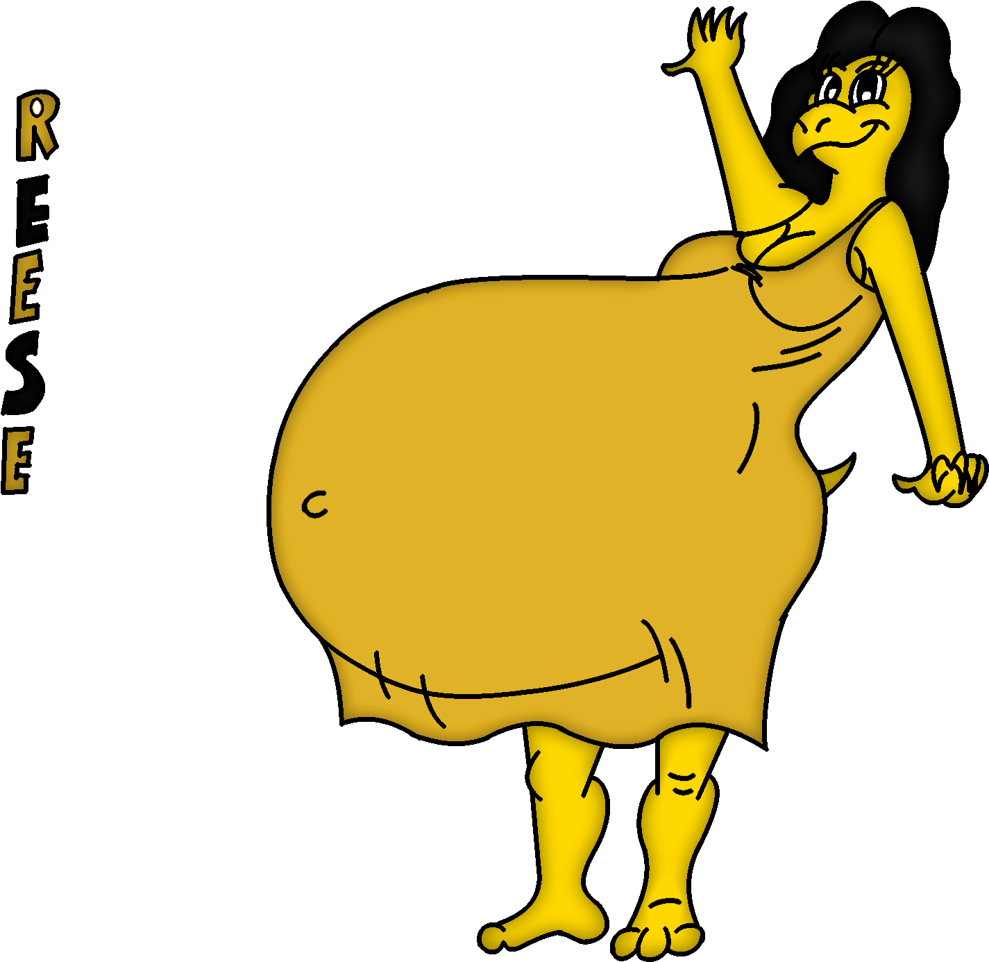 Pregnant Street Koopa - Cartoon (1457x1422)