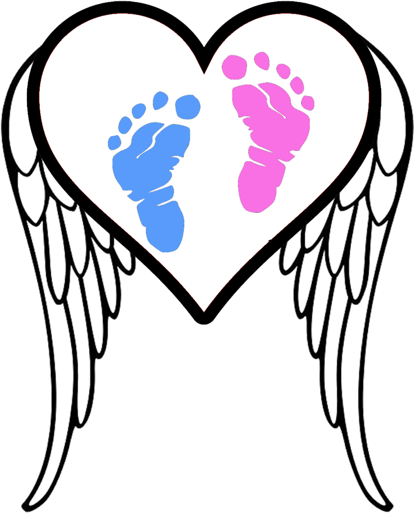 Pregnancy And Infant Loss Awareness Footprints - Angel Wings Clip Art (825x1024)