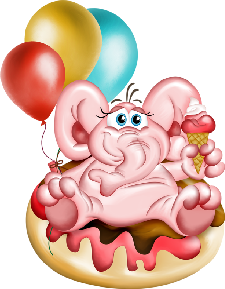 Pink Party Cartoon Clip Art Elephant Images Are On - Elephants (600x600)