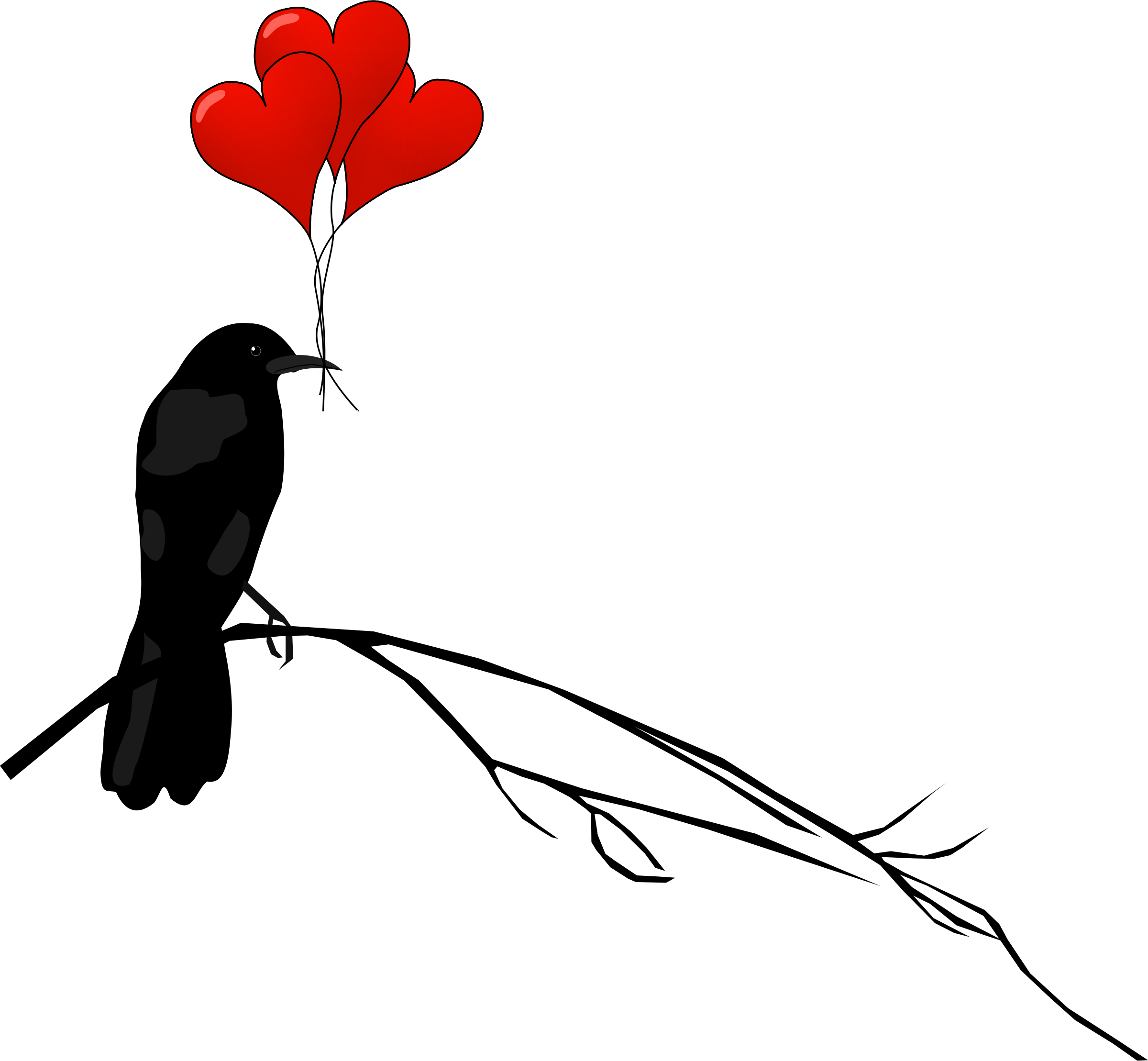 This Free Icons Png Design Of Raven And Balloons - Heart Balloons Shower Curtain (2400x2218)