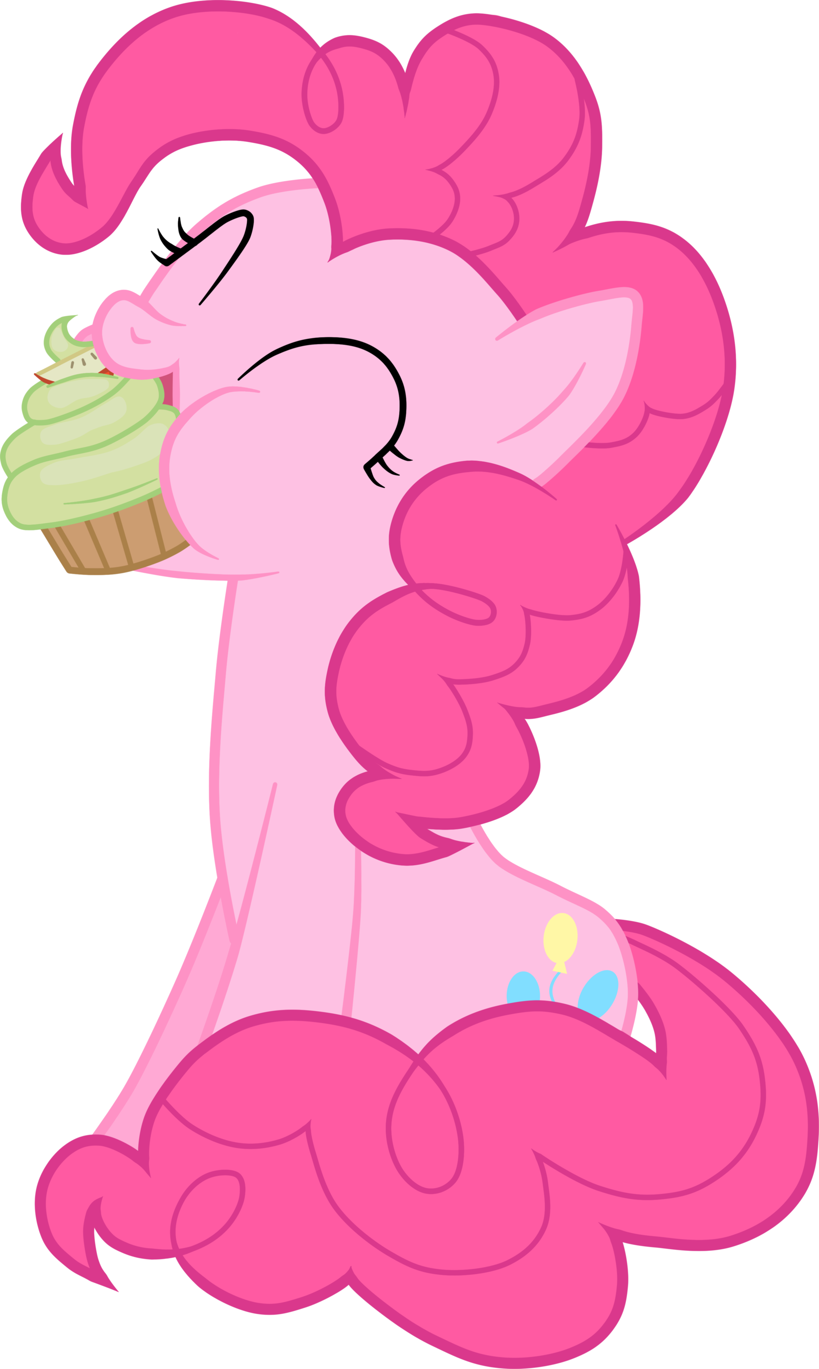Pinkie Pie Eating An Apple Cupcake - Cupcake De Pinkie Pie (1600x2674)