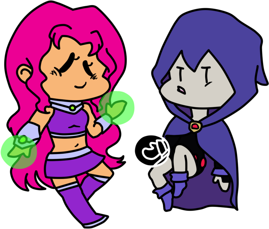 Starfire And Raven By Give Me The Formuoli - Cartoon (894x894)