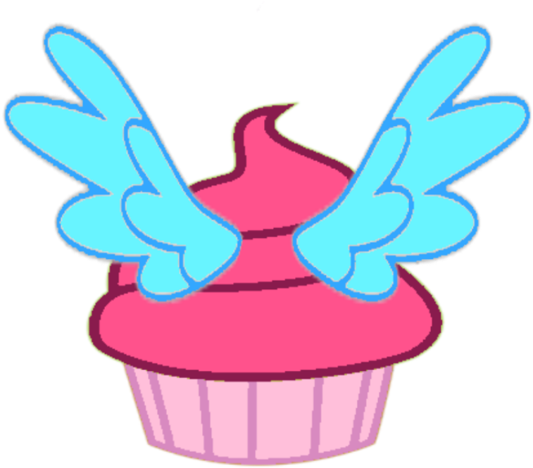 My Little Pony Cutie Mark Cupcakes - Cupcake With Wings Cartoon (800x800)