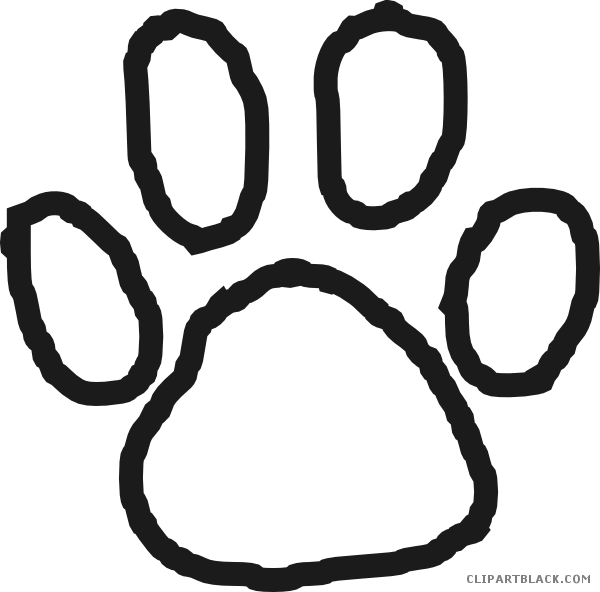Bear Paw Print Animal Free Black White Clipart Images - Bear Paw Print Animal Free Black White Clipart Images (600x592)