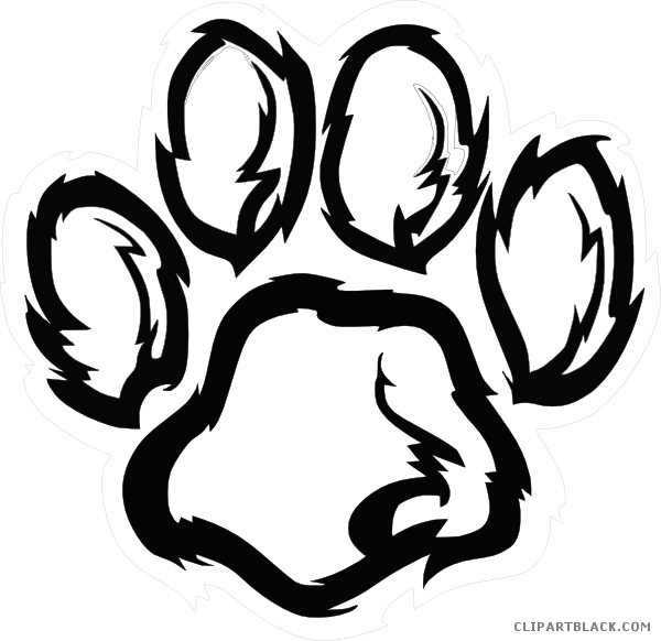 Bear Paw Print Animal Free Black White Clipart Images - Pets Paw, Quotes, Love, Animals Paw, Dog Paw Unisex (600x582)