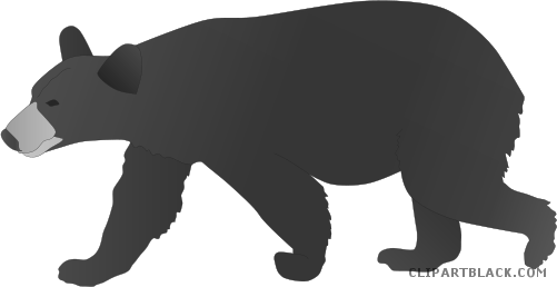 Black Bear Animal Free Black White Clipart Images Clipartblack - Black Bear Vector Art (501x258)