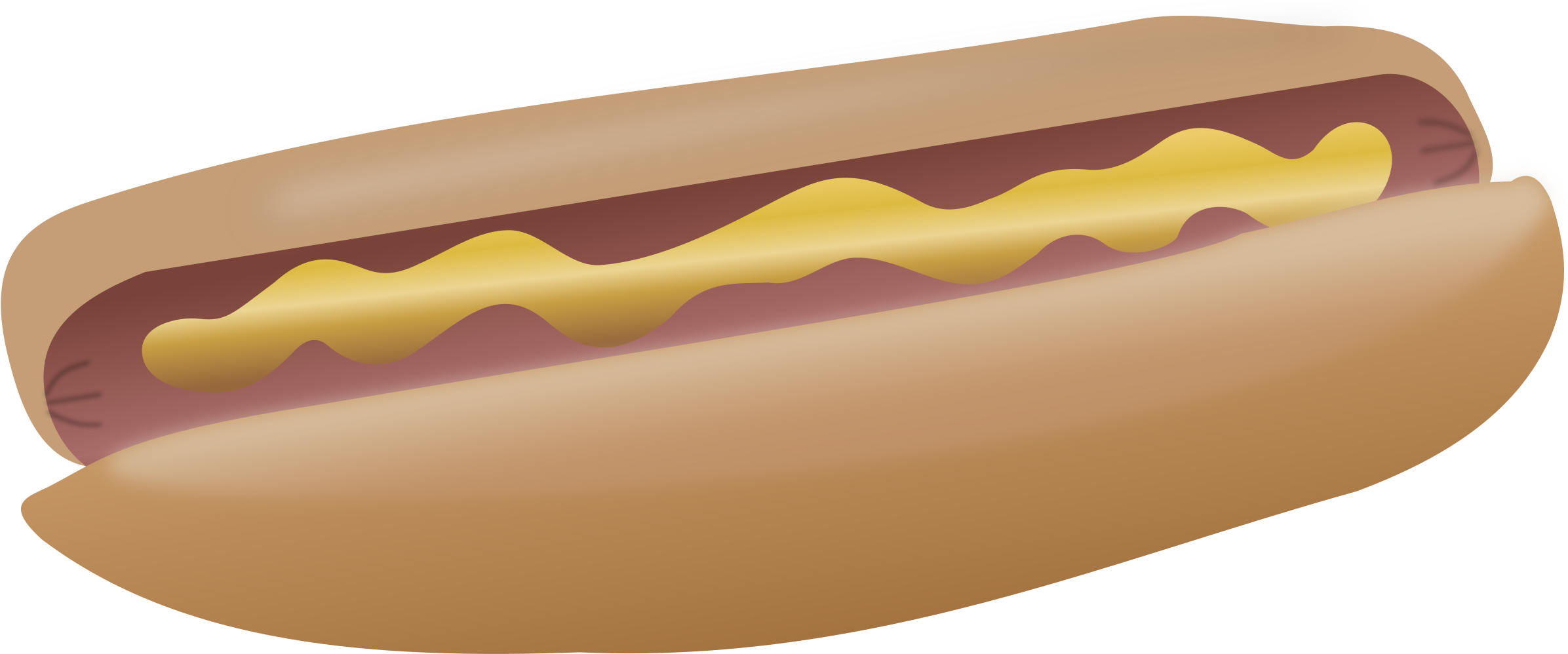This Free Icons Png Design Of Hot Dog With Mustard - Clip Art (2400x1012)