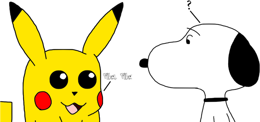 Snoopy Meets Pikachu By Marcospower1996 - Snoopy Pikachu (1032x774)