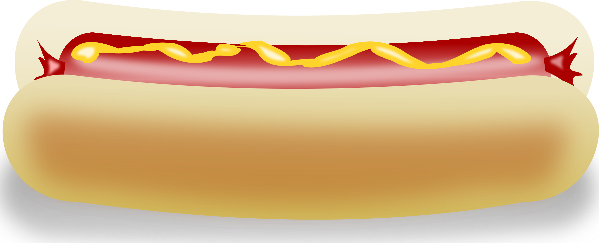 Big Image - Hotdog Sandwich Clip Art (2400x975)