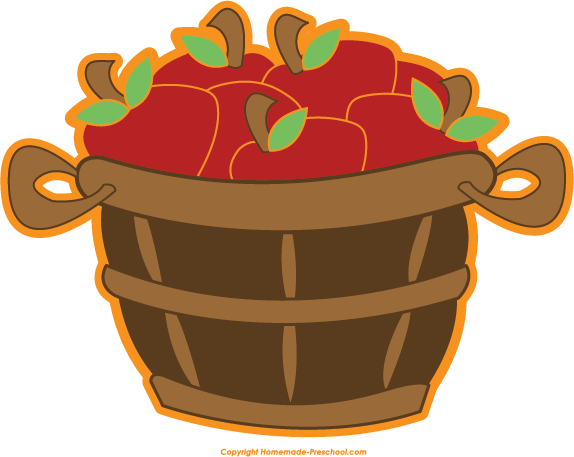 Bushel - Of - Apples - Clipart - Illustration (574x457)