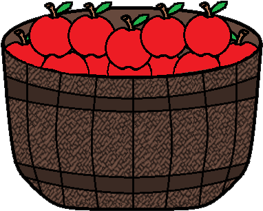 Apple Basket Clip Art - Basket With Apple Clipart (397x328)